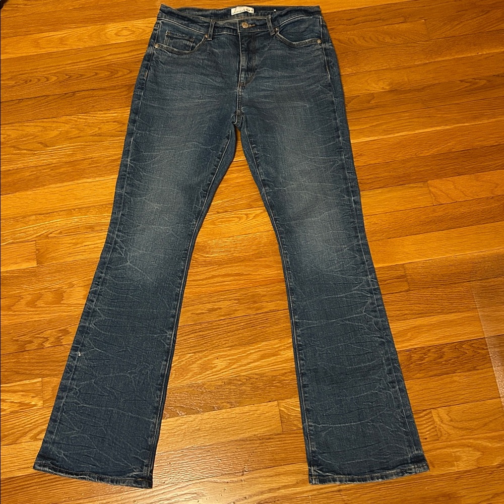 LOFT Dark Blue Flare Jeans - Picture 2 of 8